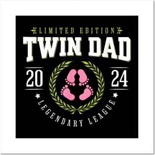 Twin Girls Dad Est 2024 Twin Dad To Be New Daddy Posters and Art